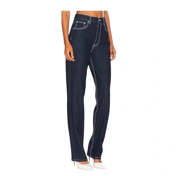 EB Denim High Rise Straight Jeans in Midnight Size 26 NWOT - Picture 3 of 13